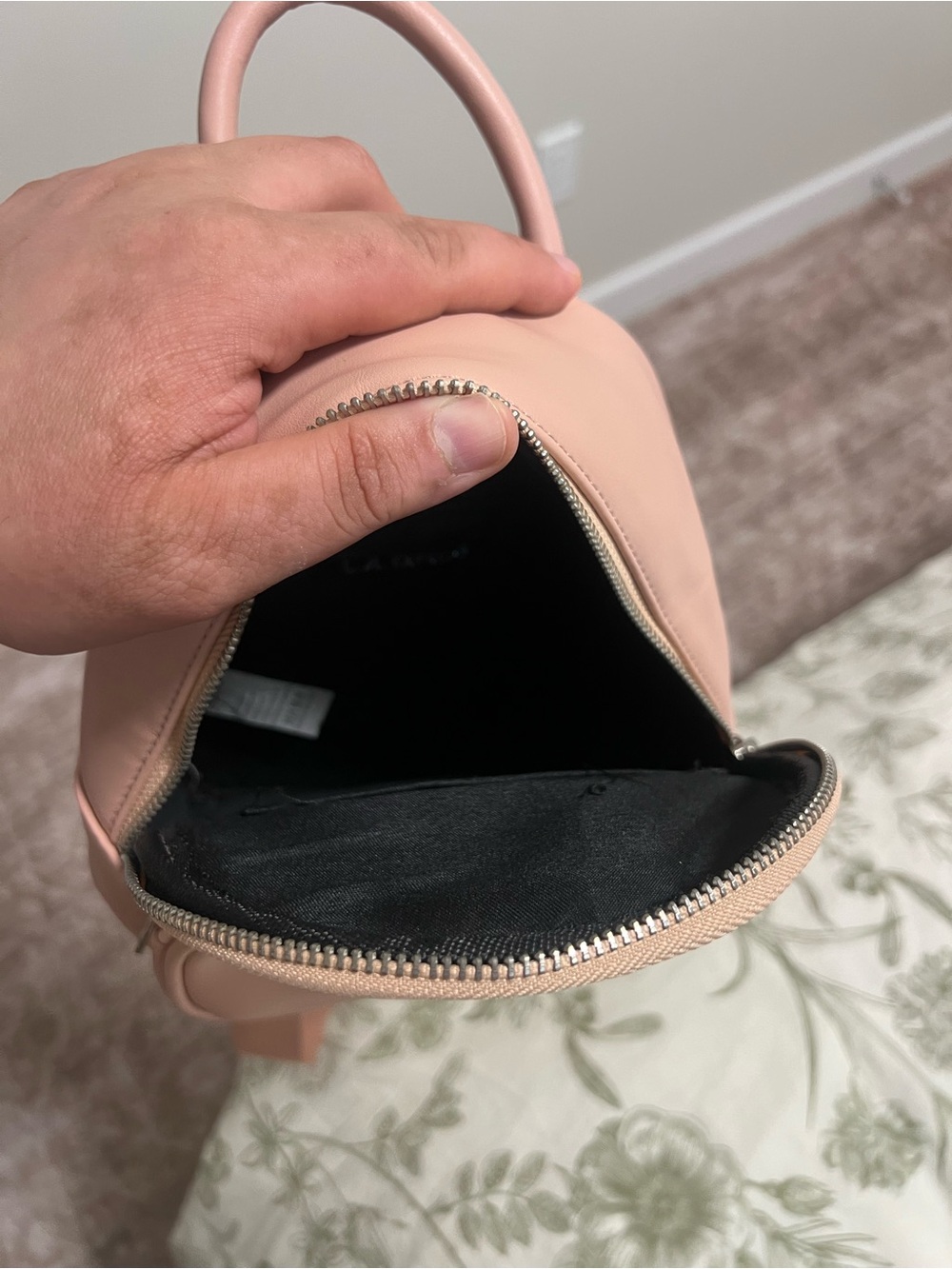Compact Blush Pink Mini Backpack - Picture 7 of 8